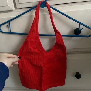 Red urban outfitters ribbed seamless halter top